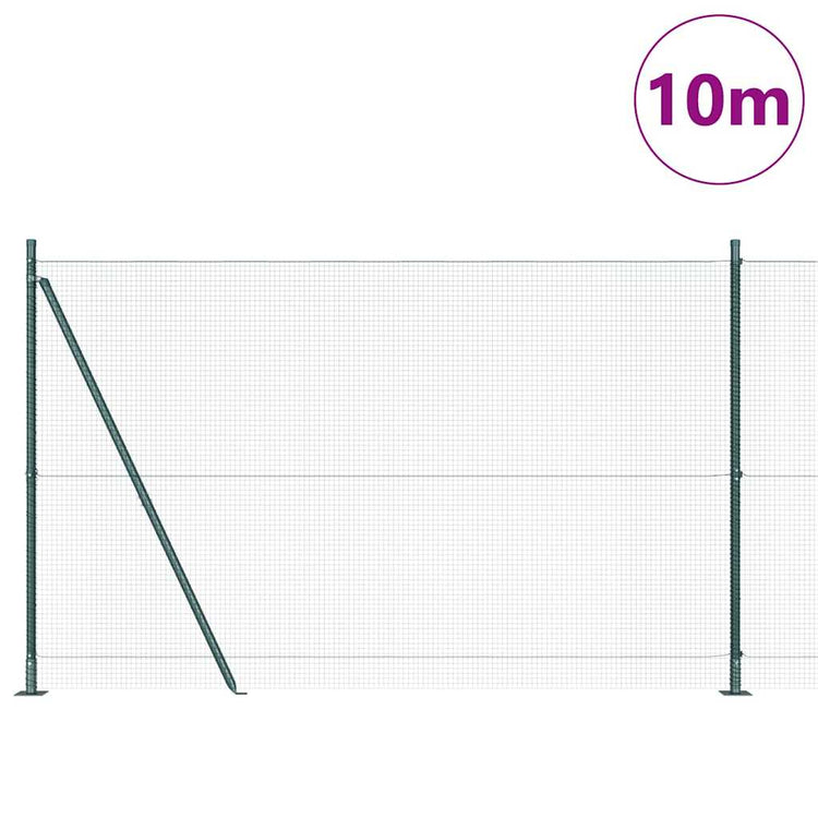 Vidaxl gelast draadhek met betonnen voetstuk 10 x 1,5 m groen mesh