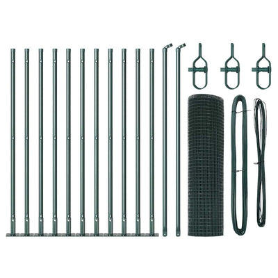 Vidaxl afrasteringspaal groen 25 x 0,5 m (19 x 19 mm mesh) staal