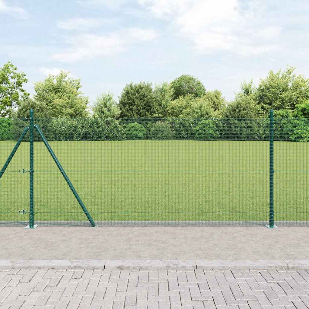 Vidaxl gelast draadhek met betonnen voetstuk 25 x 0,8 m groen mesh