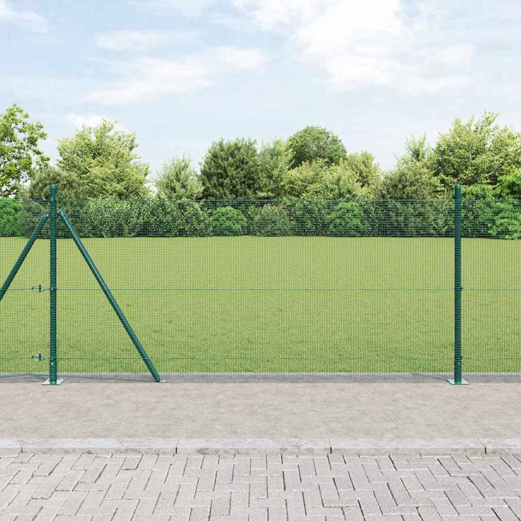 Vidaxl gelast draadhek met betonnen voetstuk 25 x 0,8 m groen mesh