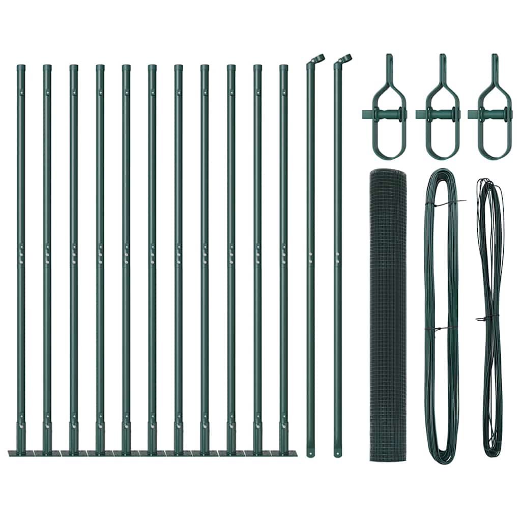 Vidaxl afrasteringspaal groen 25 x 0,8 m (12 x 12 mm gaas)