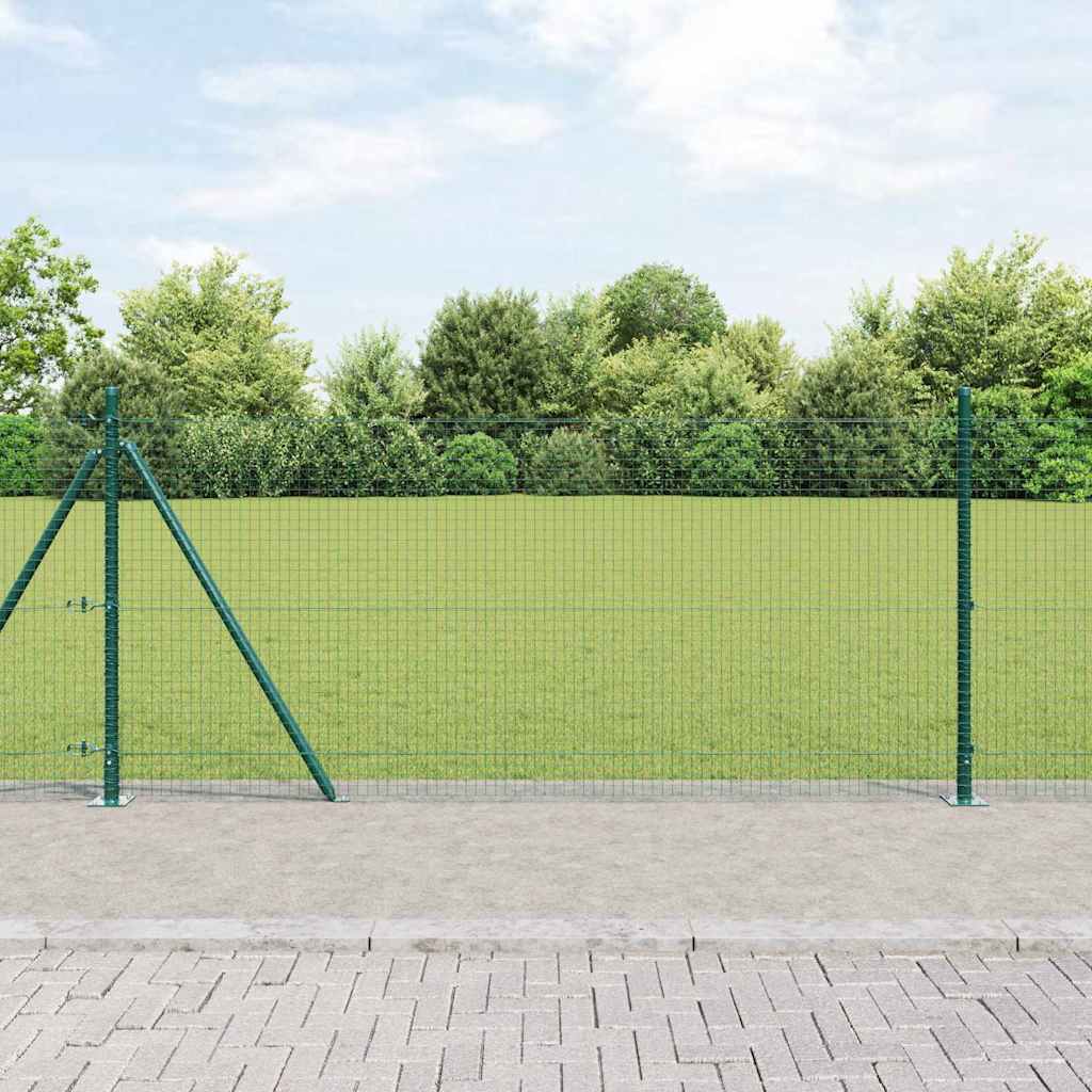 Vidaxl gelast draadhek met betonnen voetstuk 25 x 0,8 m groen mesh