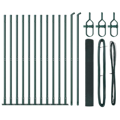 Vidaxl afrasteringspaal groen 25 x 1 m (25 x 25 mm gaas) staal