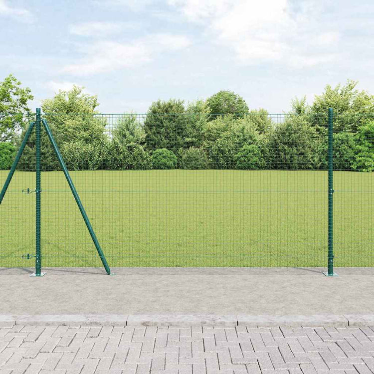 Vidaxl gelast draadhek met betonnen voetstuk 25 x 1,2 m groen mesh