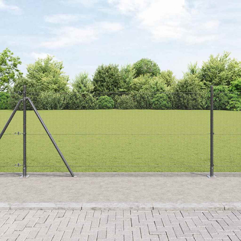 Vidaxl gelast draadhek met betonnen voetstuk 10 x 1 m pvc-coated staal