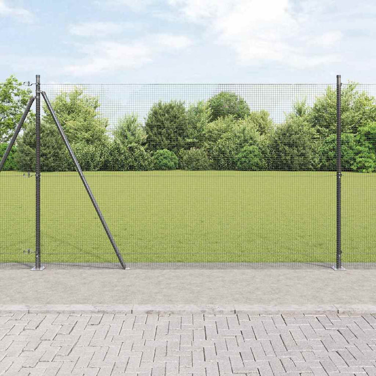 Vidaxl gelast draadhek met betonnen voetstuk 10 x 1,4 m grijs mesh