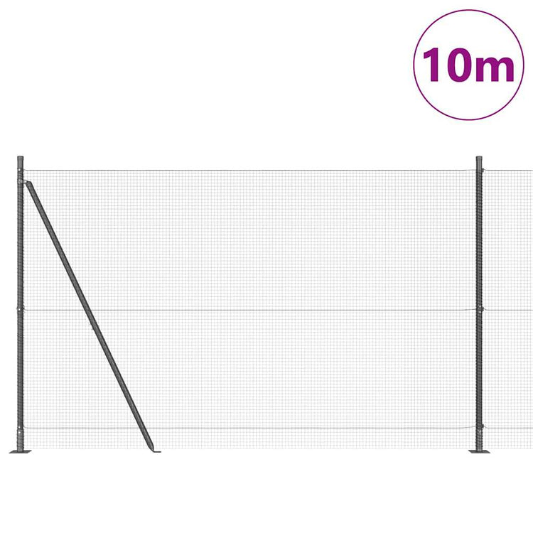 Vidaxl gelast draadhek met betonnen voetstuk 10 x 1,4 m grijs mesh