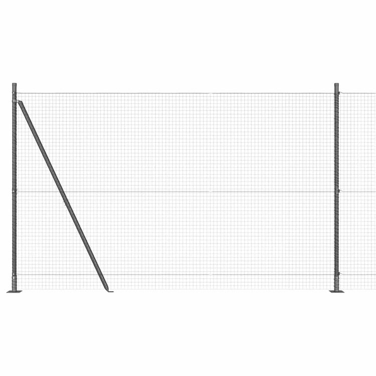 Vidaxl gelast draadhek met betonnen voetstuk 10 x 1,5 m grijs mesh