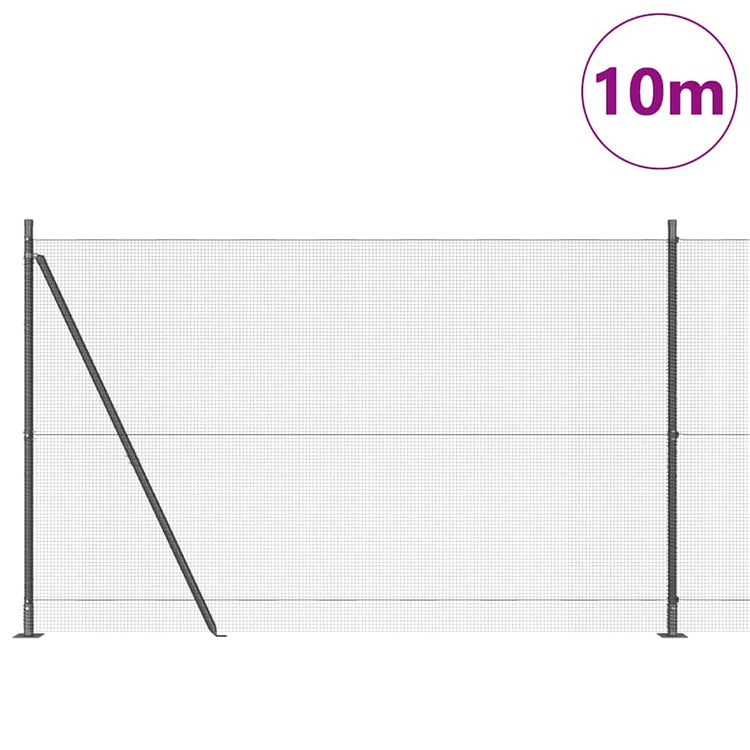 Vidaxl gelast draadhek met betonnen voetstuk 10 x 1,6 m grijs mesh