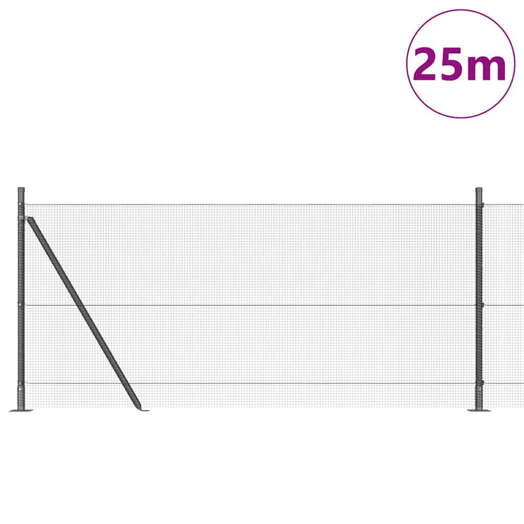 Vidaxl afrasteringspaal grijs 25 x 0,8 m (12 x 12 mm gaas)