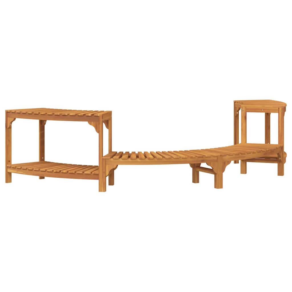 Vidaxl hottub omgeving half-rond bruin 252 x 112 x 55,5 cm