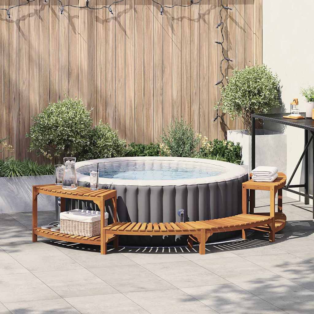 Vidaxl hottub omgeving half-rond massief acaciahout bruin