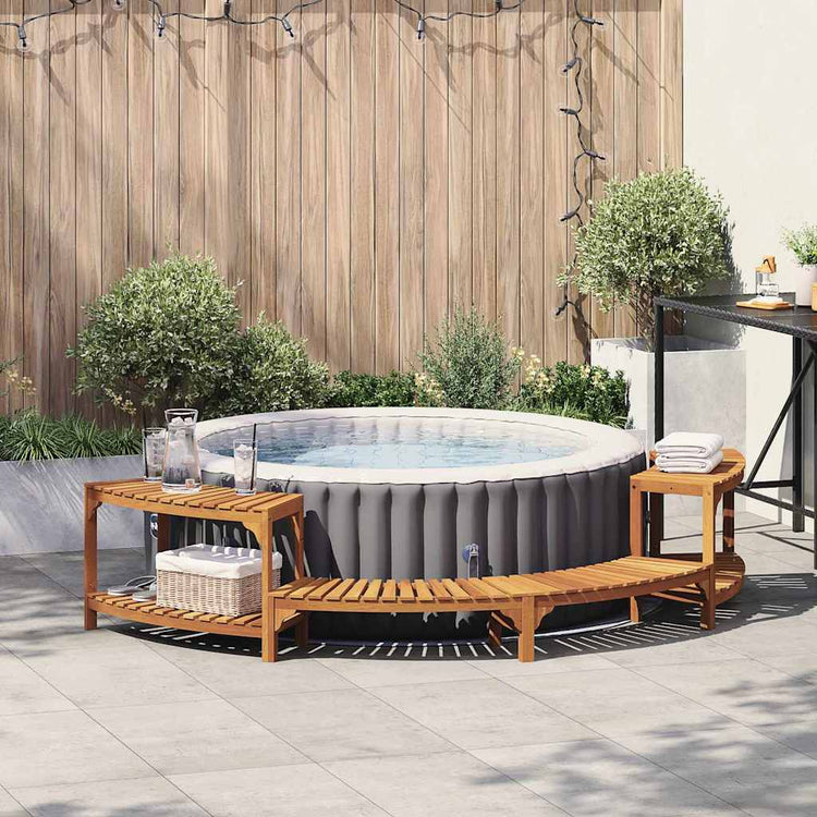 Vidaxl hottub omgeving half-rond massief acaciahout bruin