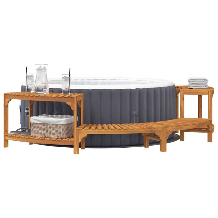 Vidaxl hottub omgeving half-rond massief acaciahout bruin