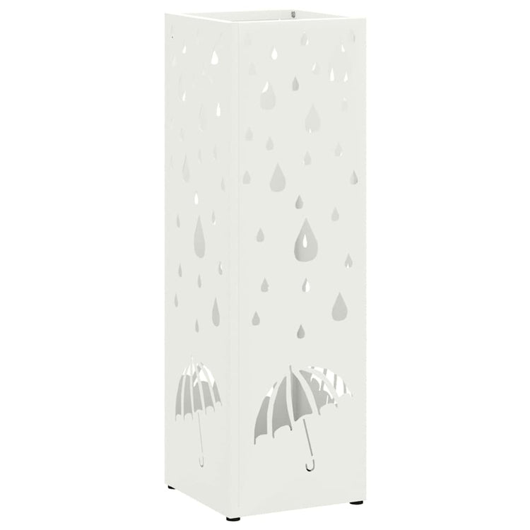 Vidaxl regen paraplu standaard wit 15,5 x 15,5 x 49 cm staal