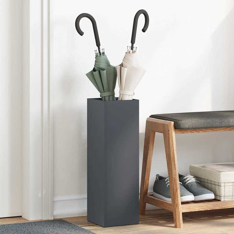 Vidaxl paraplu standaard antraciet 15,5 x 15,5 x 49 cm metaal