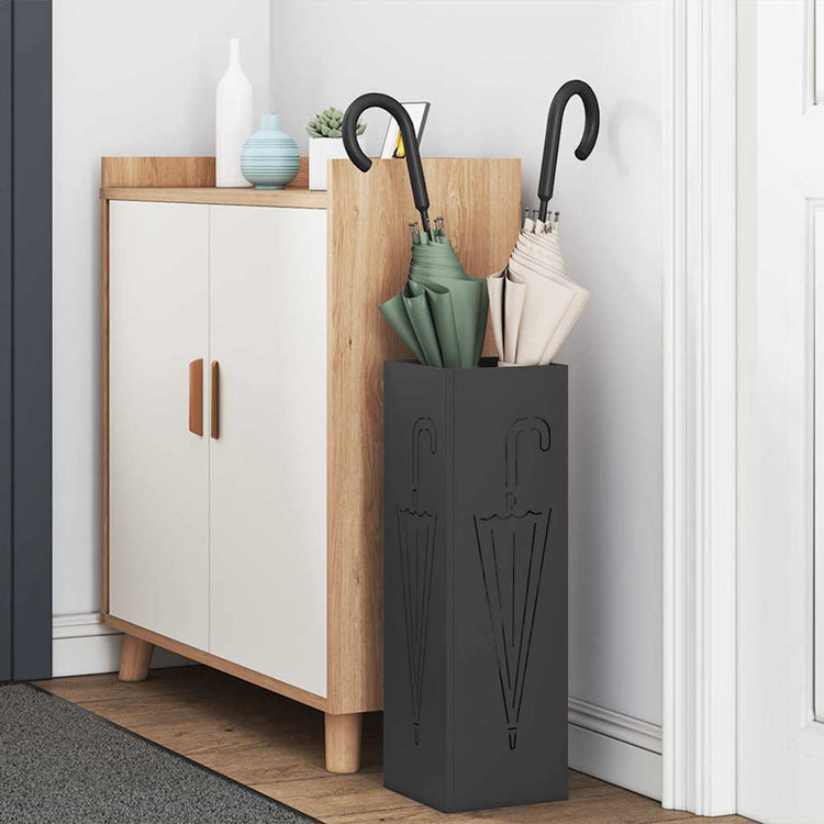 Vidaxl regen paraplu standaard zwart 15,5 x 15,5 x 49 cm staal