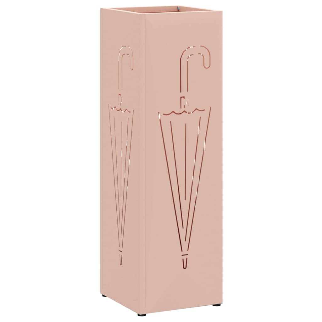 Vidaxl paraplu standaard met opslag roze 15,5 x 15,5 x 49 cm metaal