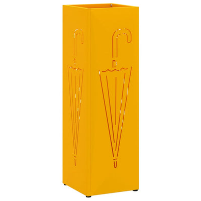 Vidaxl regen paraplu standaard mosterdgeel 15,5 x 15,5 x 49 cm staal