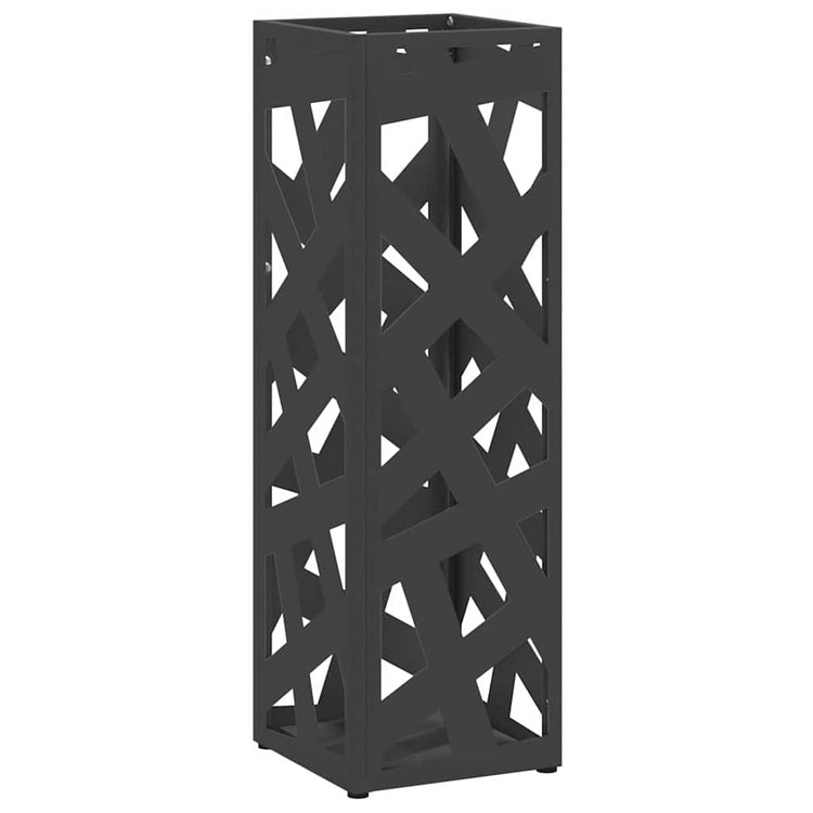 Vidaxl regen paraplu standaard zwart 15,5 x 15,5 x 49 cm staal