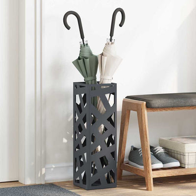 Vidaxl regen paraplu standaard antraciet 15,5 x 15,5 x 49 cm staal