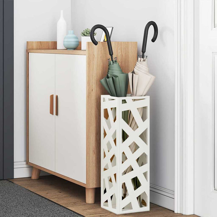 Vidaxl regen paraplu standaard wit 15,5 x 15,5 x 49 cm staal
