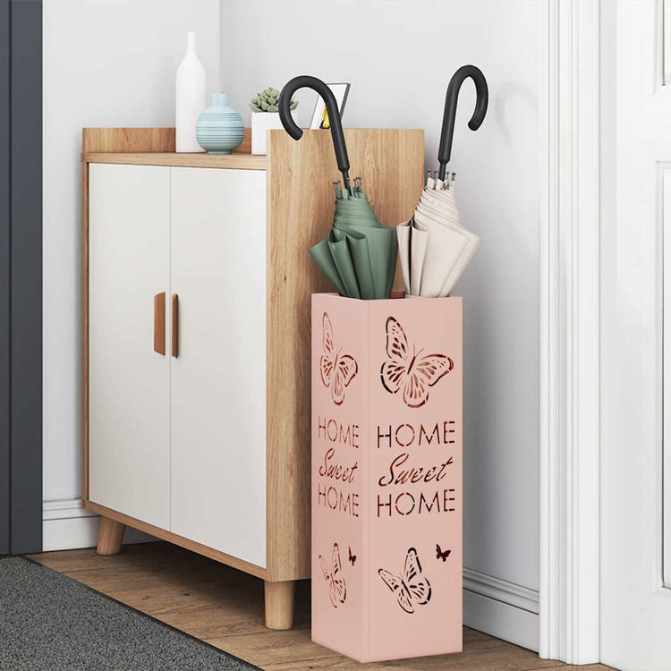 Vidaxl regen paraplu standaard roze 15,5 x 15,5 x 49 cm staal