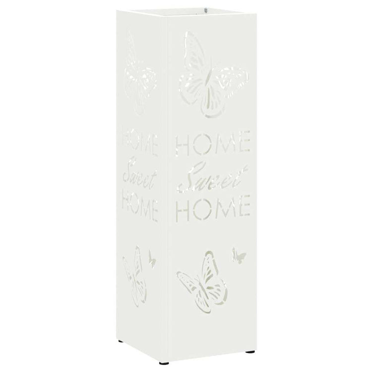 Vidaxl regen paraplu standaard wit 15,5 x 15,5 x 49 cm staal