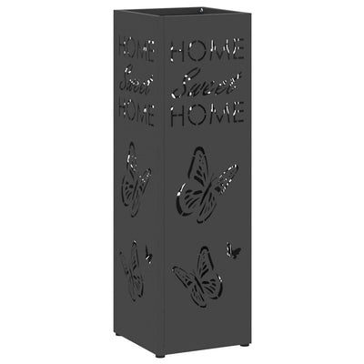 Vidaxl regen paraplu standaard zwart 15,5 x 15,5 x 49 cm staal