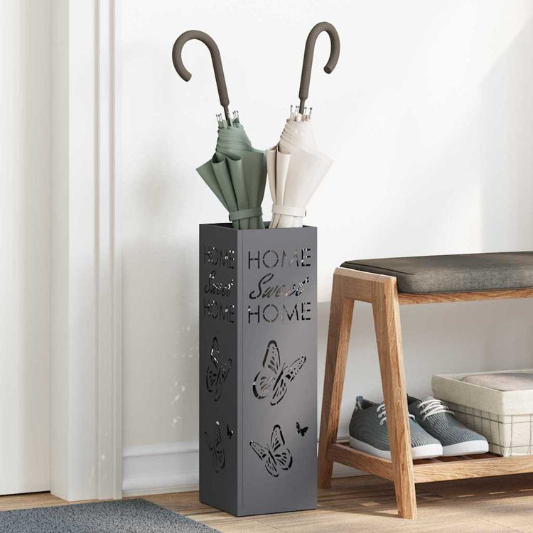 Vidaxl regen paraplu standaard antraciet 15,5 x 15,5 x 49 cm staal