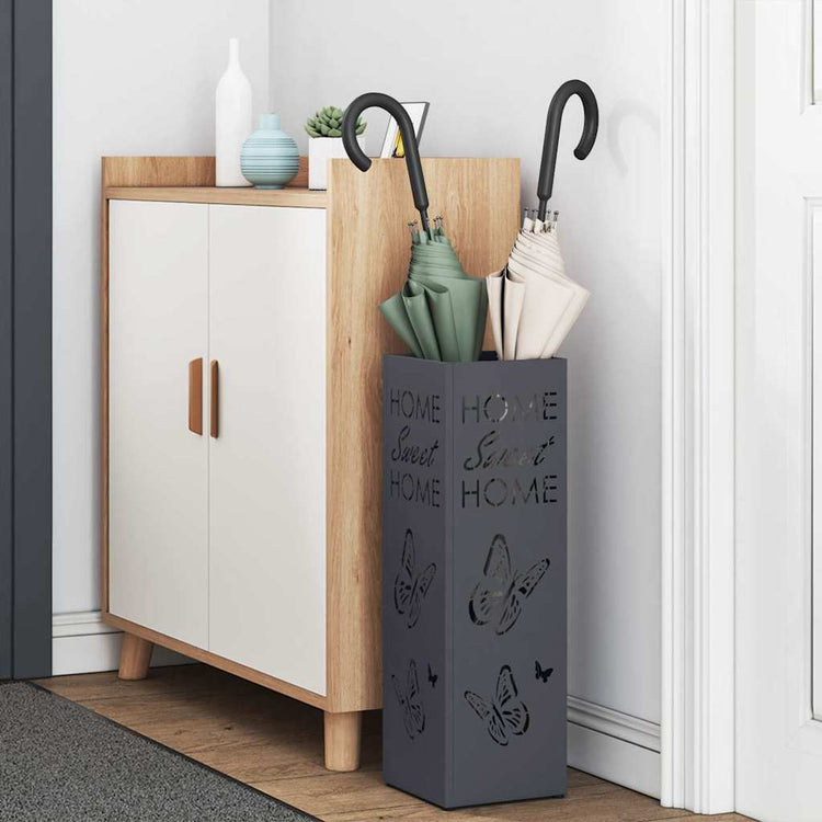 Vidaxl regen paraplu standaard antraciet 15,5 x 15,5 x 49 cm staal