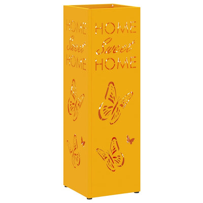 Vidaxl regen paraplu standaard mosterdgeel 15,5 x 15,5 x 49 cm staal