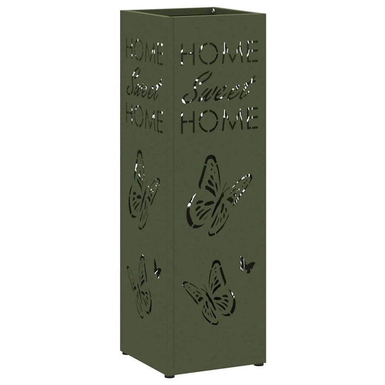 Vidaxl regen paraplu standaard olijfgroen 15,5 x 15,5 x 49 cm staal