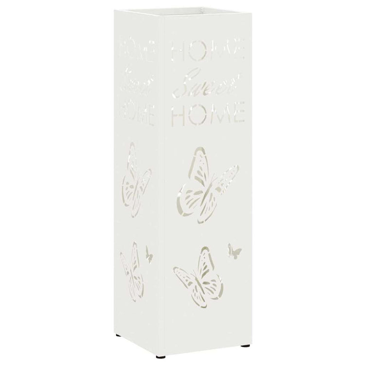 Vidaxl regen paraplu standaard wit 15,5 x 15,5 x 49 cm staal