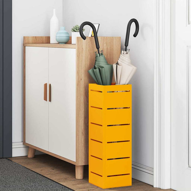 Vidaxl regen paraplu standaard mosterdgeel 15,5 x 15,5 x 49 cm staal