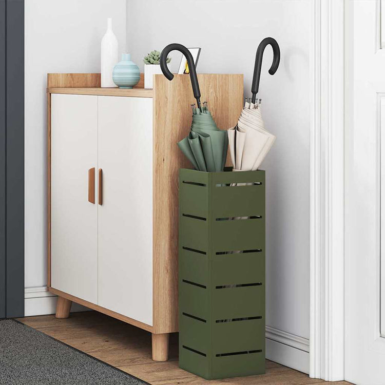 Vidaxl paraplu standaard olijfgroen 15,5 x 15,5 x 49 cm metaal