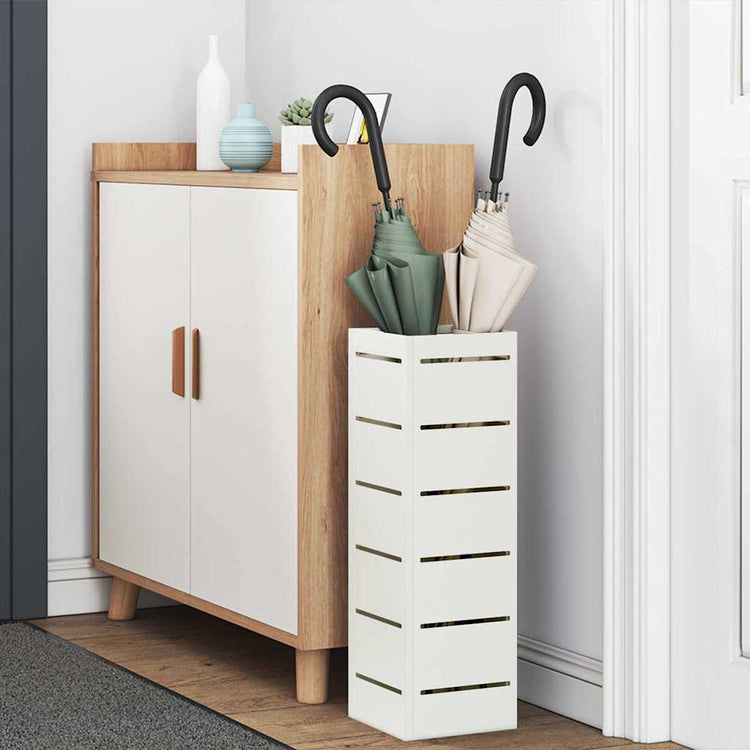 Vidaxl regen paraplu standaard wit 15,5 x 15,5 x 49 cm staal