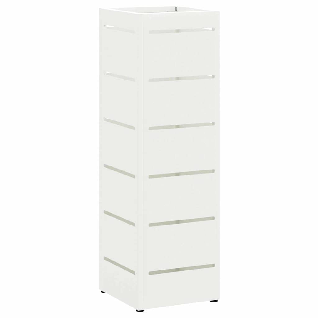 Vidaxl paraplu standaard met opslag wit 15,5 x 15,5 x 49 cm staal