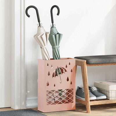 Vidaxl regen paraplu standaard roze 28 x 12 x 41 cm staal