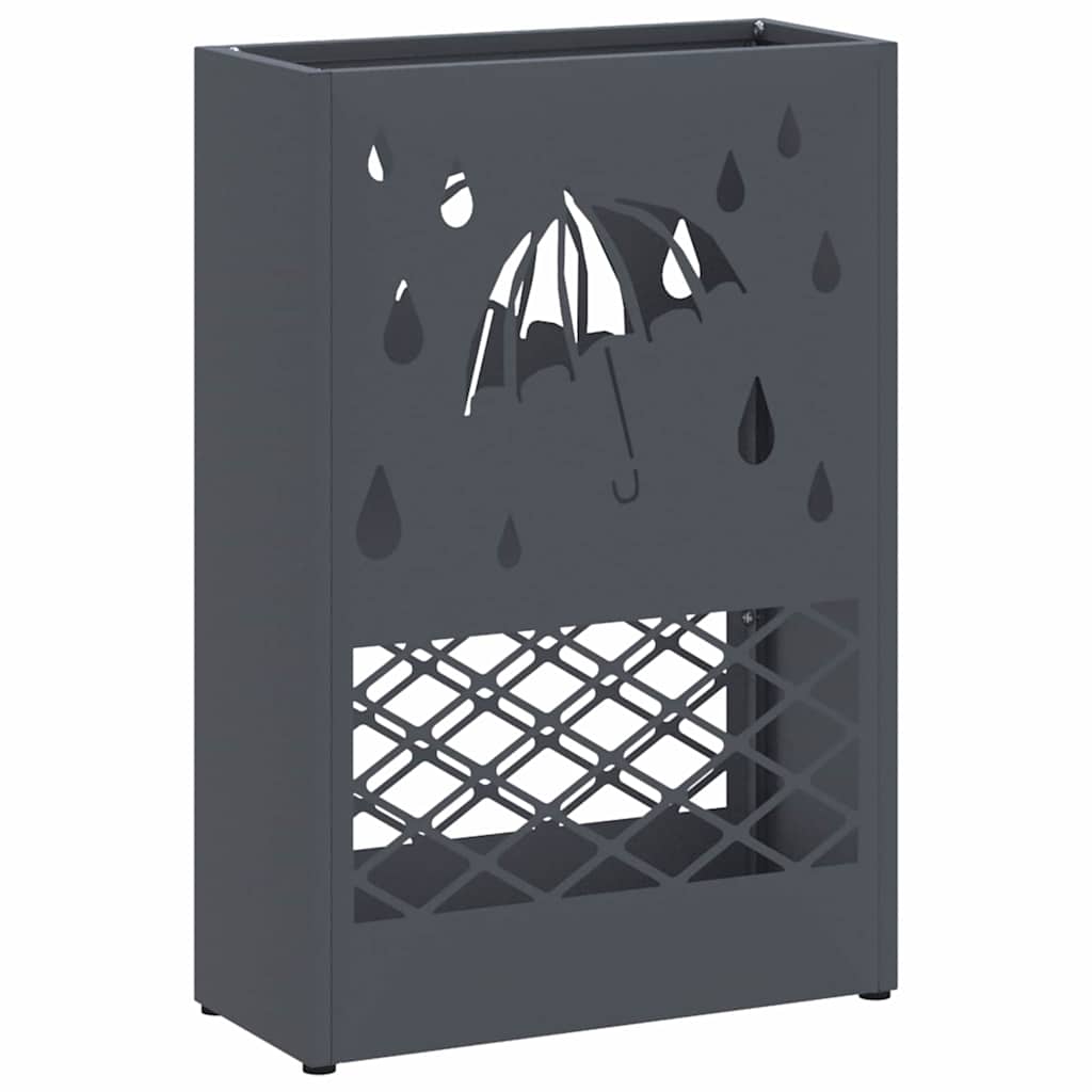 Vidaxl paraplu standaard antraciet 28 x 12 x 41 cm staal