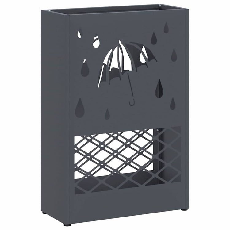 Vidaxl regen paraplu standaard antraciet 28 x 12 x 41 cm staal