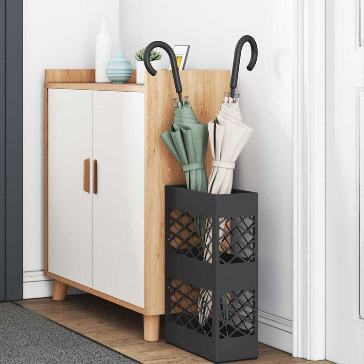 Vidaxl regen paraplu standaard zwart 28 x 12 x 41 cm staal