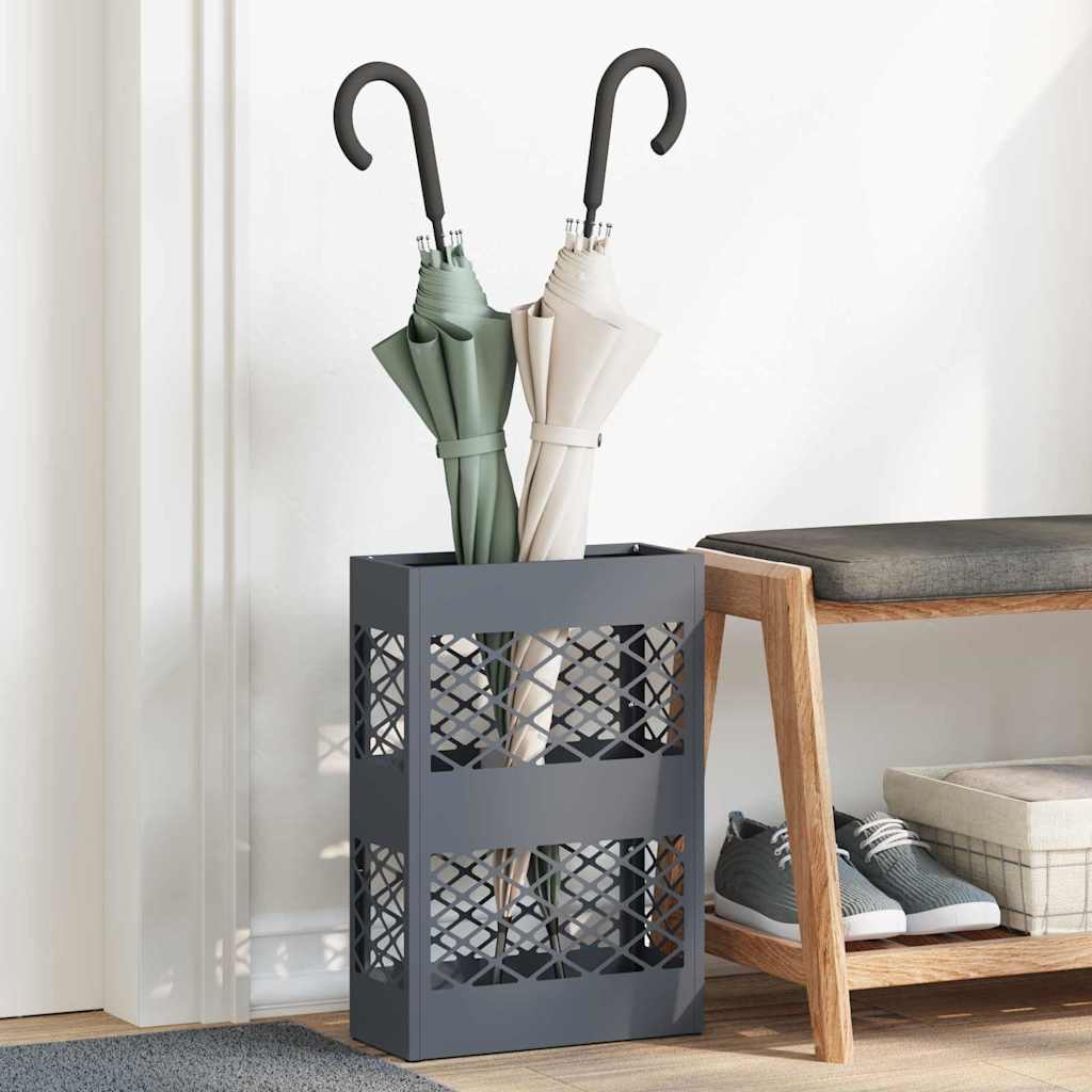 Vidaxl regen paraplu standaard antraciet 28 x 12 x 41 cm staal