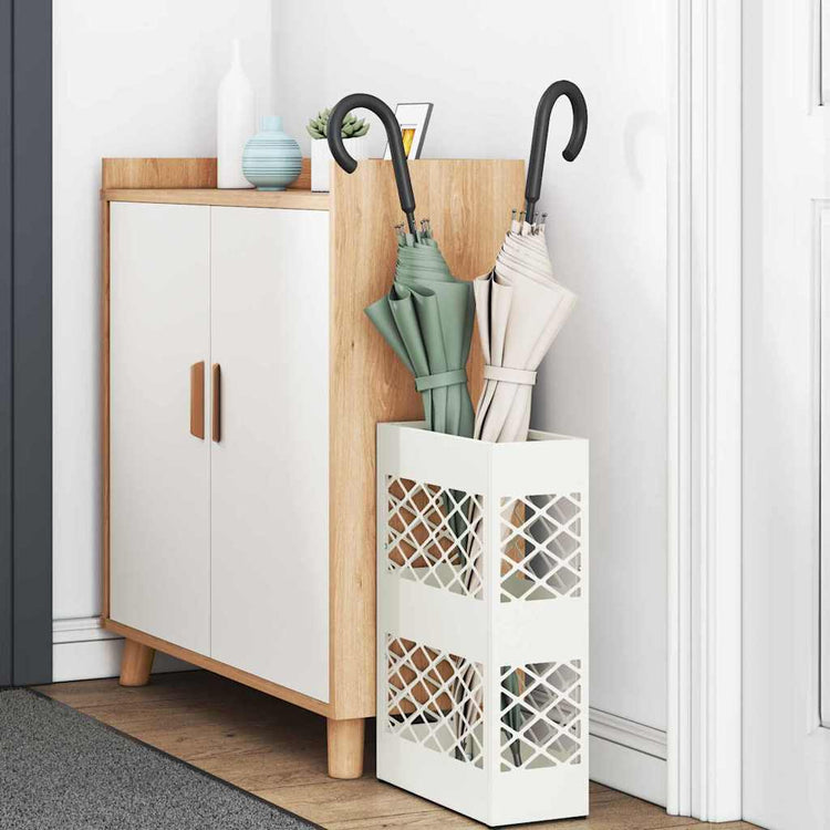 Vidaxl regen paraplu standaard wit 28 x 12 x 41 cm staal