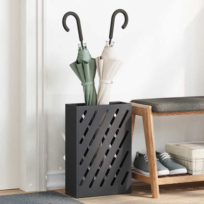 Vidaxl regen paraplu standaard zwart 28 x 12 x 41 cm staal