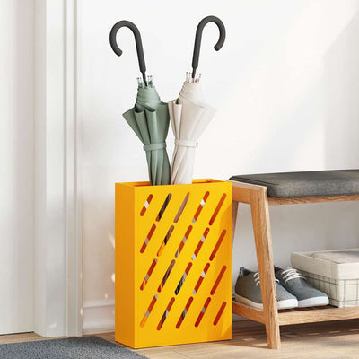 Vidaxl regen paraplu standaard mosterdgeel 28 x 12 x 41 cm staal