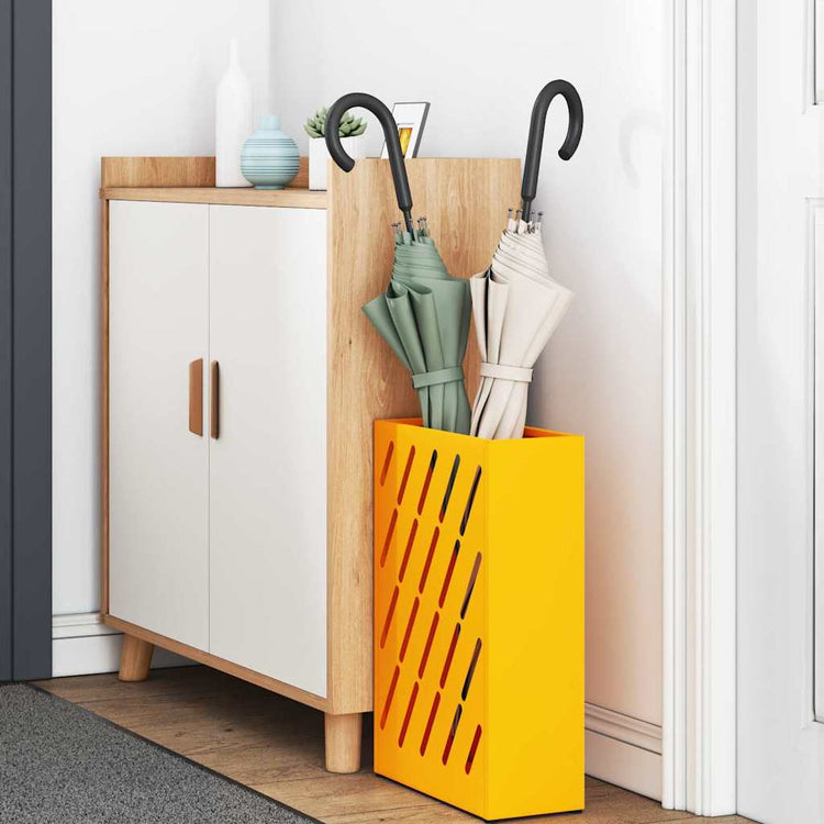 Vidaxl regen paraplu standaard mosterdgeel 28 x 12 x 41 cm staal