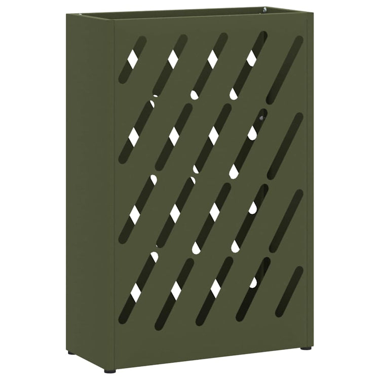 Vidaxl regen paraplu standaard olijfgroen 28 x 12 x 41 cm staal