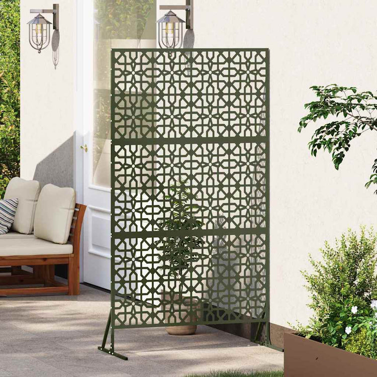 Vidaxl privacyscherm 100 x 50 x 180 cm staal olijfgroen