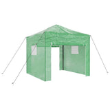 Vidaxl kas met pop-up frame met dak groen 290 x 290 x 315 cm ijzer - afbeelding 2